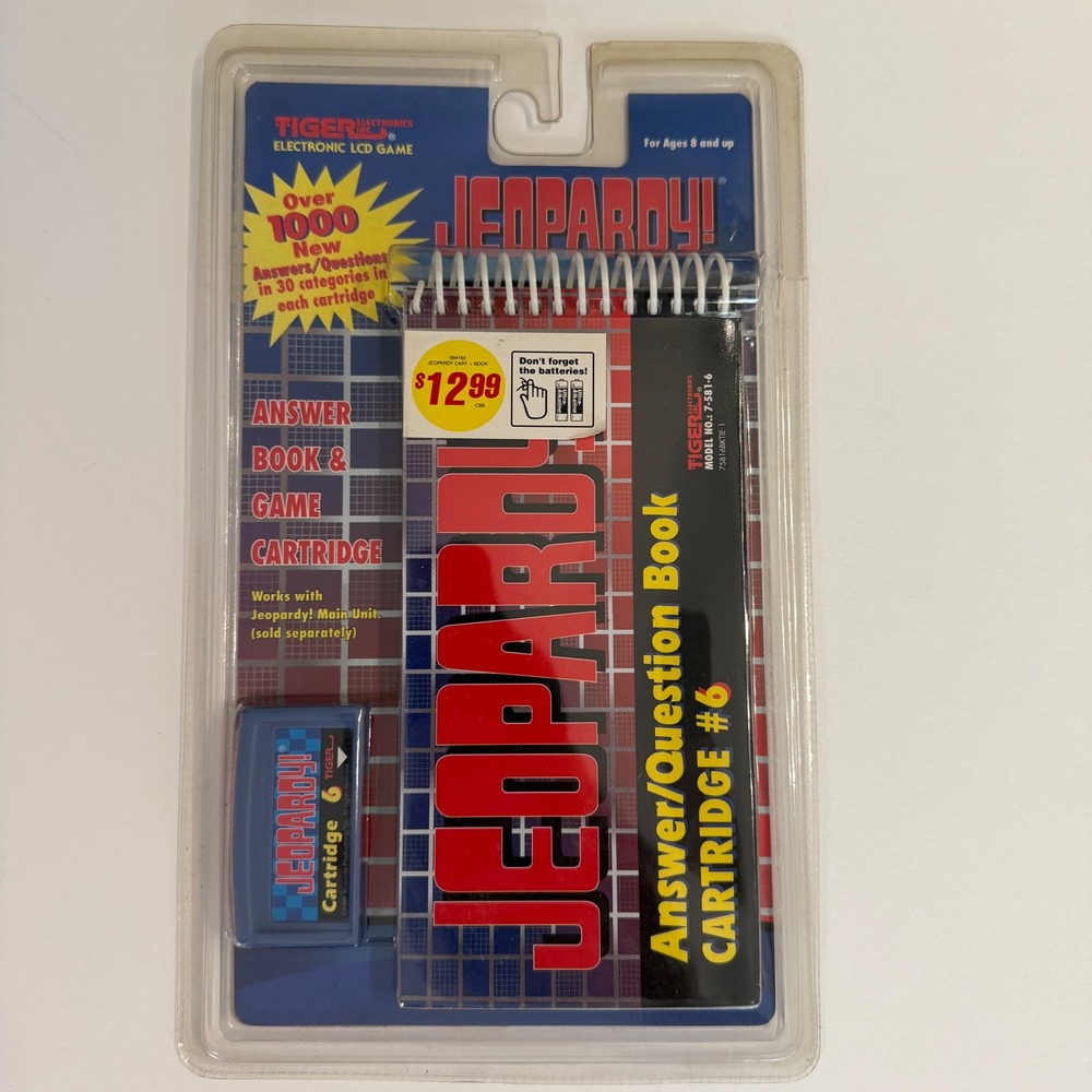 Vintage 1995 Tiger Electronics Jeopardy Game Cartridge 6 and Book New Sealed